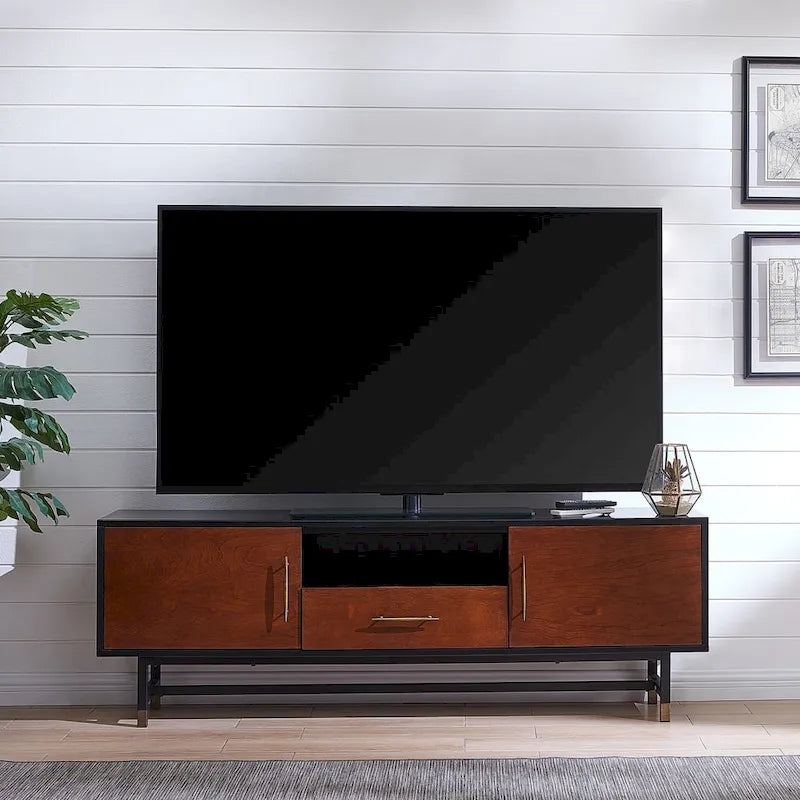 Meuble TV média moderne du milieu du siècle Belize pour téléviseurs jusqu'à 61