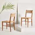 Chaise de salle à manger en rotin - 16Lx21Px34H
