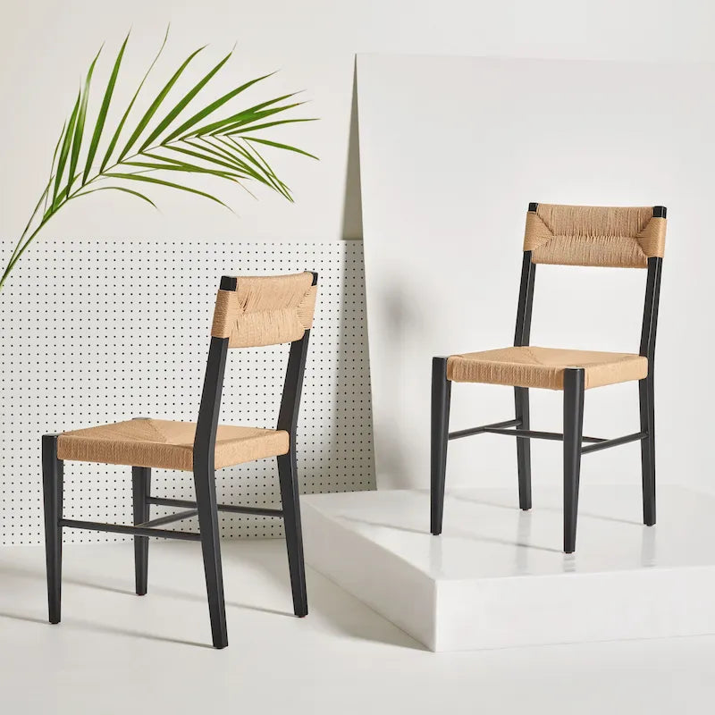 Chaise de salle à manger en rotin - 16Lx21Px34H