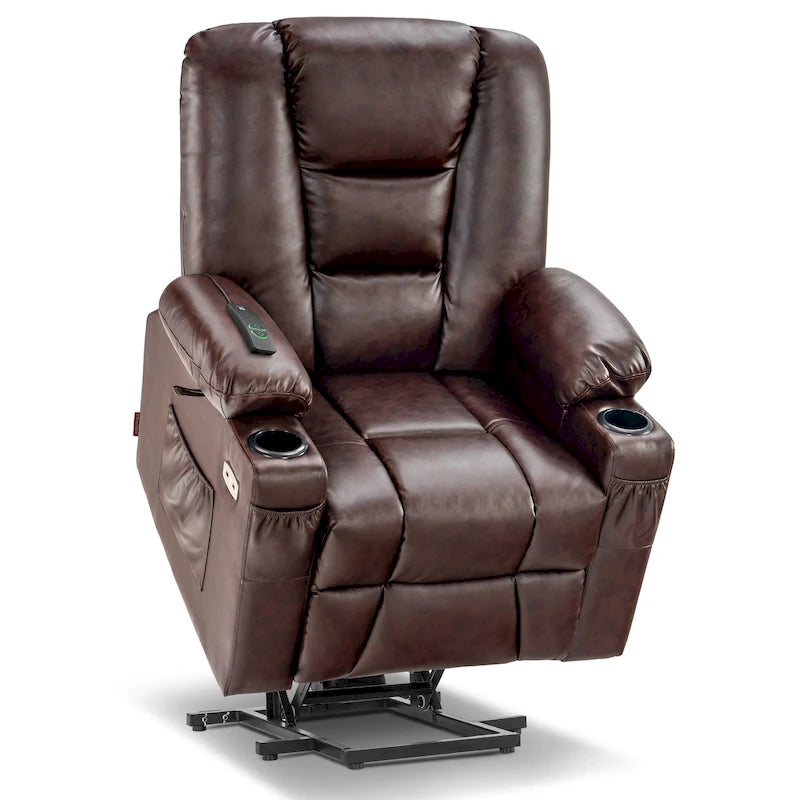 Petit fauteuil inclinable électrique avec massage et chauffage pour personnes âgées de petite taille, similicuir 7569