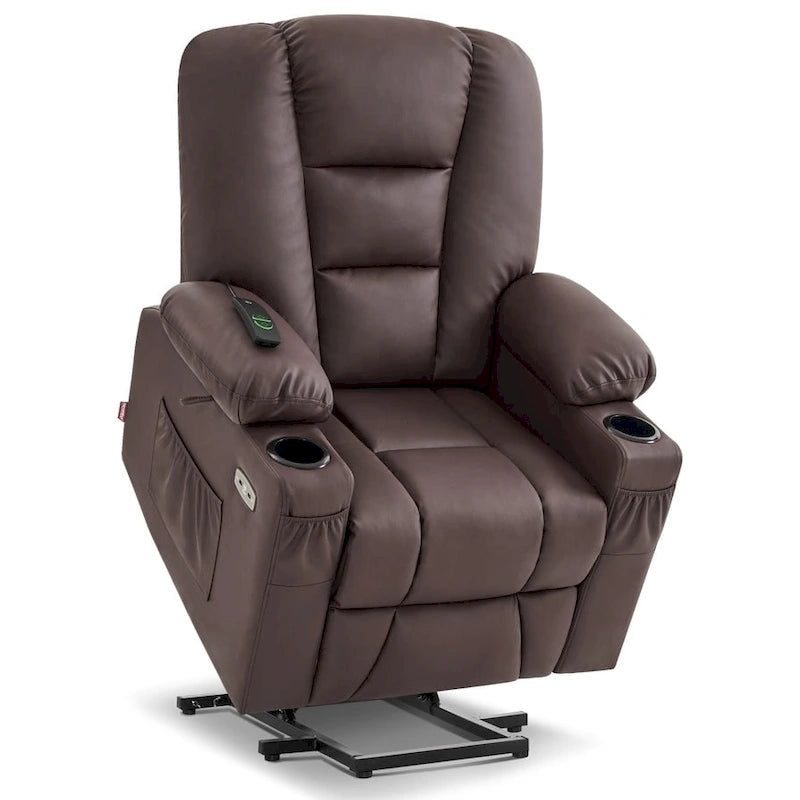 Petit fauteuil inclinable électrique avec massage et chauffage pour personnes âgées de petite taille, similicuir 7569