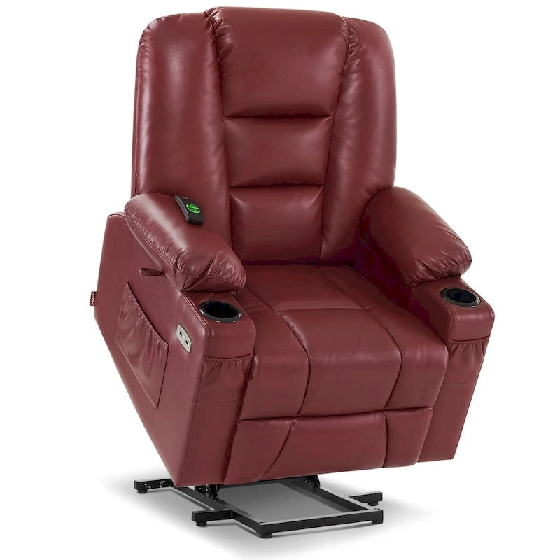 Petit fauteuil inclinable électrique avec massage et chauffage pour personnes âgées de petite taille, similicuir 7569