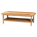 Table basse tressée en rotin clair bohème